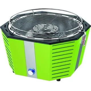 Syntrox Germany Exklusiver raucharmer Holzkohle-Tischgrill aus Edelstahl – modernes Design, schnelle Einsatzbereitschaft (Grün)