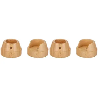 GARDINIA Wandlager für Gardinenstangen mit Ø 28 mm, Inklusive Befestigungsmaterial, Wandmontage, Serie Lugano, Holz, Natur, 2 Stück (Packung mit 2)