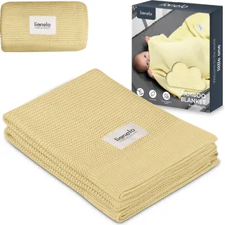 Lionelo Bamboo Blanket, Babydecke, Kuscheldecke Baby, leichte Bambusdecke, Wickelauflage, 100% Baumwolle, nNatürlich, Weich, Antibakteriell, Hypoallergisch, vom 1. Lebenstag an, 100x75cm