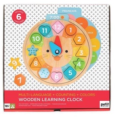 Wooden Learning Clock: Multi-Language + Counting + Colors
