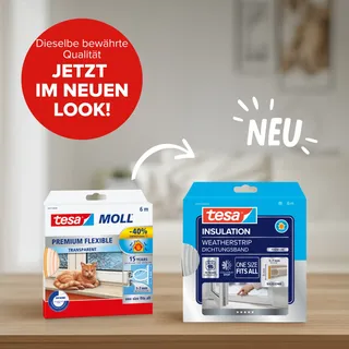 Tesa tesamoll Premium Flexible Fenster-Dichtungsband 0,9 cm x 6,0 m