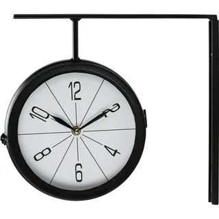 Doppelseitige Wanduhr schwarz modernes Design 30 cm - Schwarz