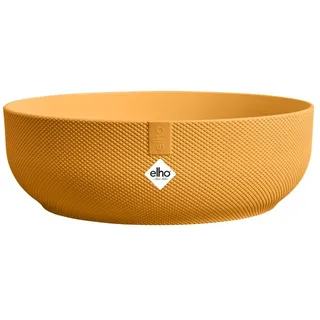 elho Jazz Bowl 28 - Blumentopf für Innen - 100% recyceltes Plastik - Ø 27.5 x H 9.0 cm - Gelb/Amber Gelb