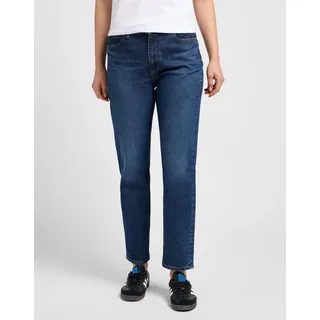 5-Pocket-Jeans LEE "LEE-CAROL", Damen, Gr. 29, Länge 33, blau (schwarz_humor), Denim/Jeans, Obermaterial: 67% Baumwolle, 32% Lyocell, 1% Elasthan, straight fit lang, Jeans 5-Pocket-Jeans, hohe Leibhöhe