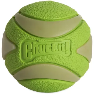 Chuckit! Max Glow Ultra Squeaker Ball - Phosphorball für Hunde - Quietschball für Hunde - Leuchtet im Dunkeln - Erzeugt lustige Geräusche - Stärkt die Bindung - Größe Medium - Durchmesser 6,5 cm