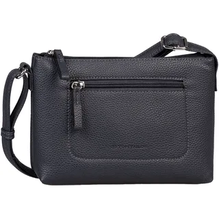 Umhängetasche TOM TAILOR "Elis", Damen, Gr. B/H/T: 22,5cm x 16cm x 6cm, blau, Polyurethan, clean, gepflegt, geprägtes Muster, unifarben, Taschen Umhängetasche, aus weich gekörntem Lederimitat auffällige Ziernaht und feinem Logo