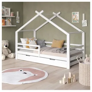 VitaliSpa Hausbett Luni 200 x 90 cm Kiefer massiv weiß