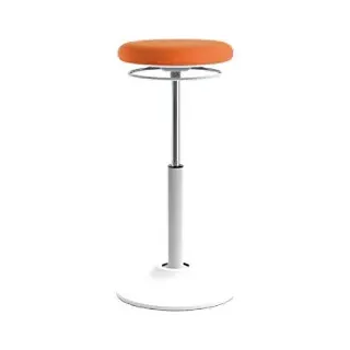 Euroseats Sitz-Steh-Hocker Mango Stoff Weiß, Orange