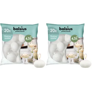 bolsius 103632053702 Schwimmkerzen Wachs weiß, Sans parfum, 4,5cm w X 3cm h (Packung mit 2)
