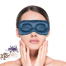 NEWGO 3D Mikrowelle Dampf Augen Maske, Wärmende Schlafmaske für Augenermüdung Augenringe, Migräne, Entspannung für die Augen(blau)