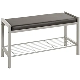 Haku-Möbel Schuhbank 80 x 48 x 32 cm schwarz gepolstert / schwarz