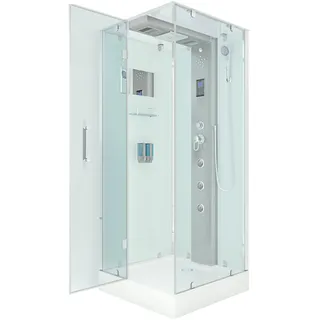 AcquaVapore Dampfdusche Duschtempel Sauna Dusche Duschkabine D38-20L2-EC 100x100 cm mit 2K Scheiben Versiegelung