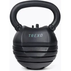 TREXO Kettlebell Verstellbar, Kugelhantel | Verstellbarer Gewichtsbereich 4/7/9/11/14 kg | Gusseisen für Vielseitige Übungen, Crossfit | Dumbbell, Profi-Kugelhantel, Kettle Bell | Schwarz