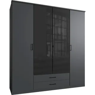 WIMEX Drehtürenschrank Soest 180 x 198 x 58 cm Schwarz/Grau