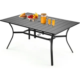 Vevor Gartentisch 150 x 96 x 72,5 cm Schwarz