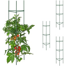 Bild von Rankhilfe, 4er Set, HxBxT: 120 x 32 x 32 cm, Blumen & Nutzpflanzen, Metall & Kunststoff, Pflanzenstütze, grün