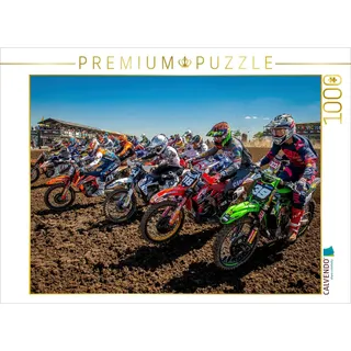 Calvendo Puzzle Motocross - Start zum Großen Preis von Deutschland im Talkessel Teutschenthal 1000 Teile Puzzle quer | Lege-Größe cm Foto-Puzzle für glückliche Stunden