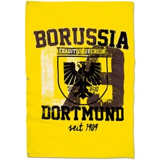 Bild von Borussia Dortmund BVB-Hissfahne mit Stadtwappen, 100x150cm, Schwarz/gelb
