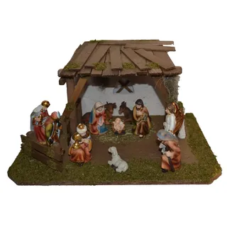 Alfred Kolbe Krippe »Krippenstall« mit 11 cm Poly-Figuren 11tlg., braun