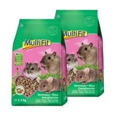 MultiFit Nagerfutter für Maus, Rennmaus und Zwerghamster 2x2,5 kg