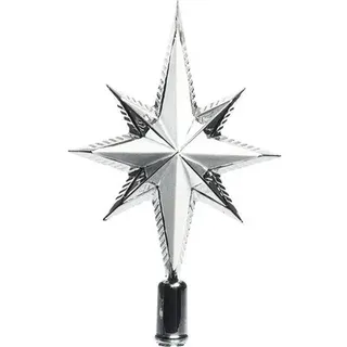 Weihnachtsbaumspitze Decoris Garden Stern Kunststoff silber