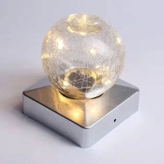 Hi LED Solar Zaun Leuchte Glas, Kunststoff 10x10cm 10 LEDs weiß