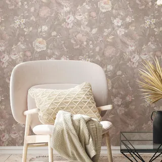 A.S. Création Romantische Blumentapete 10 m x 0,32 m 10,05 m2 Orange/Rosa 386363