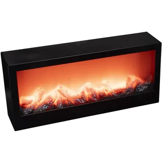 Ideen mit Herz LED-Kamin | Deko Kaminfeuer | elektrisch | batteriebetrieben | ohne Heizung | realistischer Feuer-/Flammen-Effekt | 45 x 10 x 20 cm | mit Timer-Funktion (6 Stunden AN | 18 Stunden AUS)