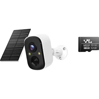 Sicherheitskamera, solarbetrieben, KI-Menschenerkennung, Solar Cam 32G Karte