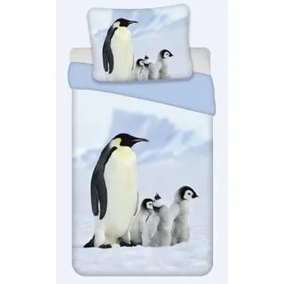 BrandMac Bettwäsche Set mit Pinguin 135 x 200 cm 80 x 80 cm 100% Baumwolle
