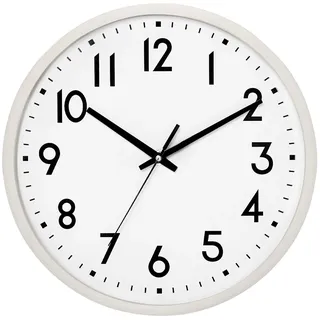 25 cm Beiger Lautlos Wanduhr Ohne Tickgeräusche, Leicht zu Lesen Wanduhr | Analog Moderne Batteriebetriebene Uhr für Schule, Büro, Wohnzimmer, Küche
