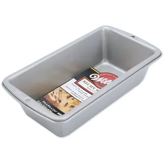 Wilton Rechteckig Brotbackform für Brote und Kuchen Antihaftbeschichtet Kastenform Backform in schwerem Metall - 21,5 x 11,4 x 6,35 cm, Grau