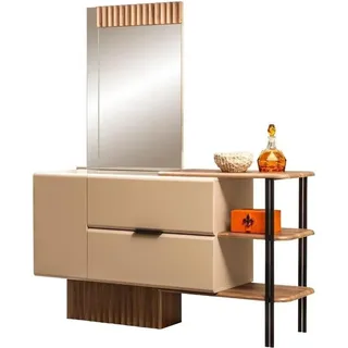 Schminktisch Frisiertisch Konsolentisch Holz Schlafzimmer Beige Modern - Beige