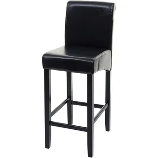 MCW Barhocker C33 rund Holz Kunstleder Leder  Schwarz