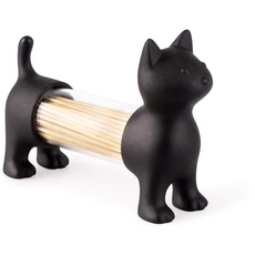 Balvi Zahnstocherspender und Salz- und Pfefferstreuer CAT Schwarz In Form einer Katze Acryl/PVC
