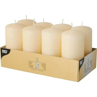 Papstar Stumpenkerzen 10 cm beige 8 St.