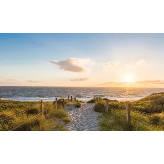 Bönninghoff Leinwandbild "Wandbild STRAND – Leinwandbild Keilrahmen Deko modern" Düne  Meer  Strand 1 Stk. tlg. auf Keilrahmen gespannt, farbe bild(er): blau, grün, gelb