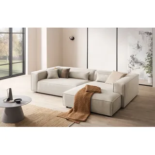 LeGer Home by Lena Gercke Ecksofa »PIARA XXL, Big-Sofa, Cord, Leinenoptik o. Strukturstoff, L-Form« wahlweise Ottomane rechts/links, Kedernaht, extra tiefe Sitzfläche,