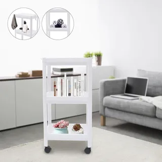 Badezimmerregal - Wandregal - 2 Ebenen - Metall - Wandmontage - Weiß