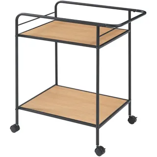 [en.casa] Servierwagen ’Hole’ - Eichefarben , Metall , 62x72x45 cm , Esszimmer, Servierwagen