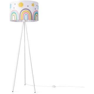 Paco Home Stehlampe »TRINA TWEET 462 RAIN«, Leuchtmittel E27 Regenbogen Sonne Wolken weiß