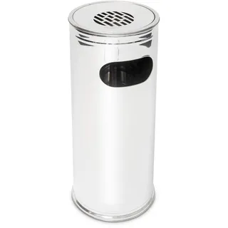 Relaxdays Standaschenbecher mit Mülleimer 43 L Silber