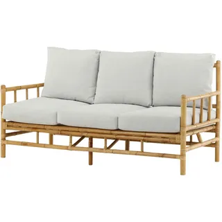 Gardenson Loungesofa , Creme, Hellbraun , Holz , Bambus, Rattan , einzeln stellbar , 180x88x77 cm , Gartenmöbel, Loungemöbel, Gartensofas & Loungesofas