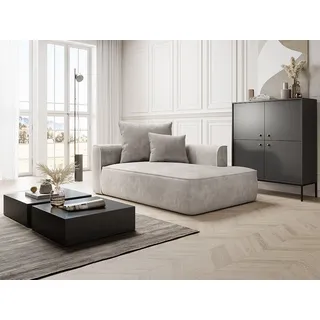 vente-unique Recamiere - rechtsseitig - Cord - Beige - PINETA