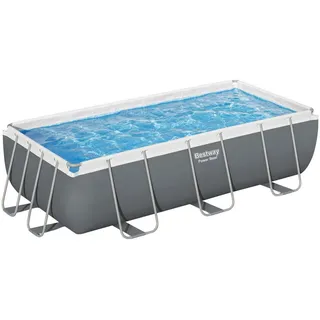 Bestway Pool SET Power Steel 56442 , Grau , Metall, Kunststoff , Mosaik , 201x100x404 cm , RoHS , Freizeit & Co, Pools & Wasserspass, Aufstellpools