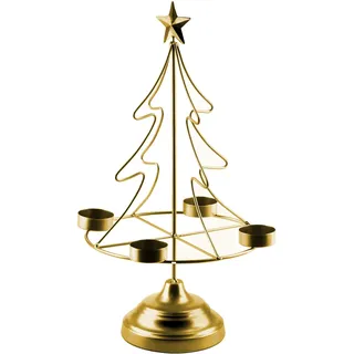 Santa Lila Weihnachtsbaum Kerzenhalter 23.5X11Xh38Cm Gold - Gold