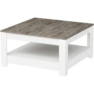 Livetastic Couchtisch Athena ca. 89x89x45 cm Weiß/Eiche