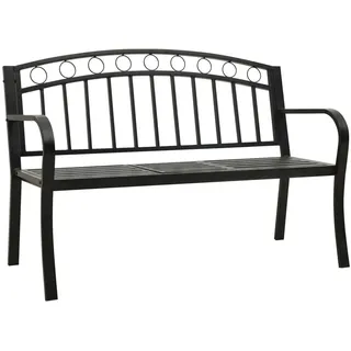 vidaXL Gartenbank mit Tisch Schwarz 120 cm Stahl - Schwarz