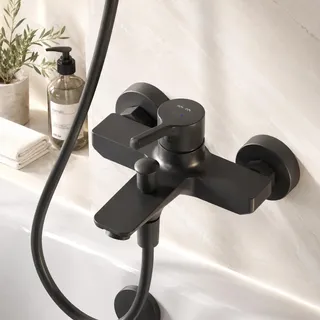 AM.PM Badewannenarmatur Wannenarmatur Schwarz Einhebelmischer Wandmontage Bad Messing Badewannen Armaturen - Schwarz