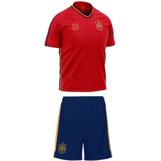 RFEF Mini-Set für Babys, offizielle spanische Fußballnationalmannschaft, WM 2022, spanische Fußballnationalmannschaft, Rot, Größe 12 Monate